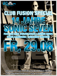 12 years DJ Sonic Seven Flyer @ Passage 29.08.2008